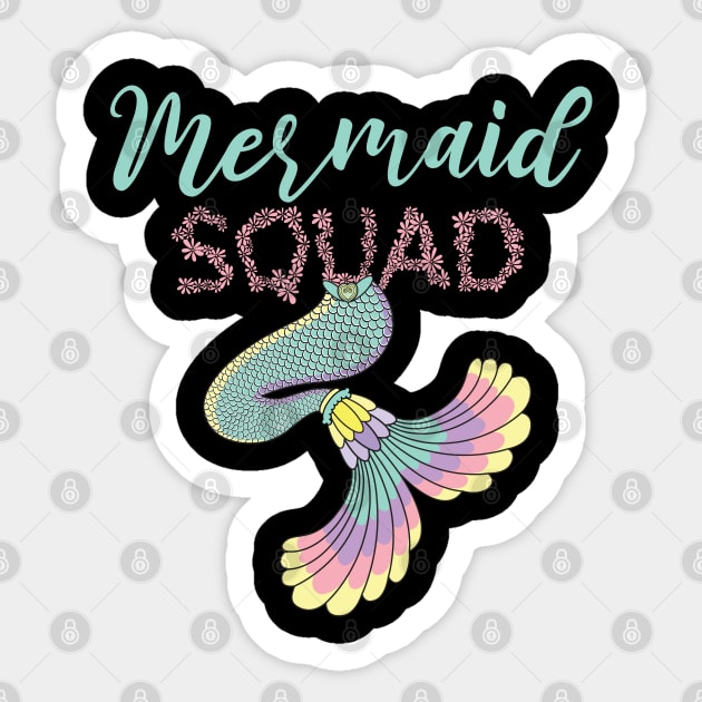 Mermaid Squad Gift Mermaid Birthday Lovers Gift Sticker by mommyshirts